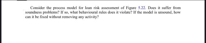 Consider the process model for loan risk
