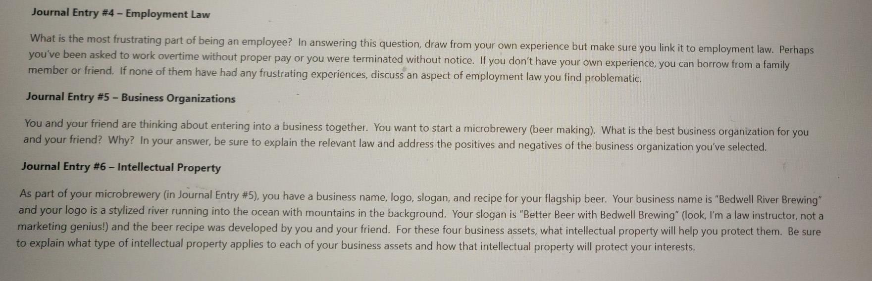 Question related to BUSINESS LAW need answers for