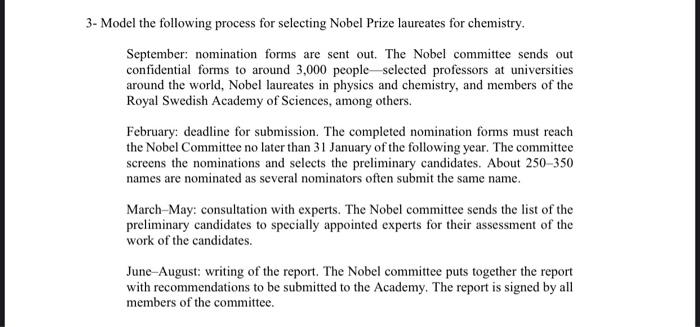 3- Model the following process for selecting