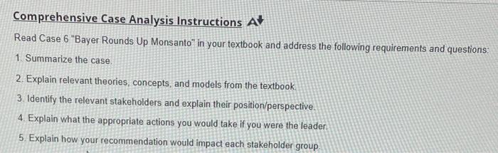 Comprehensive Case Analysis Instructions At Read