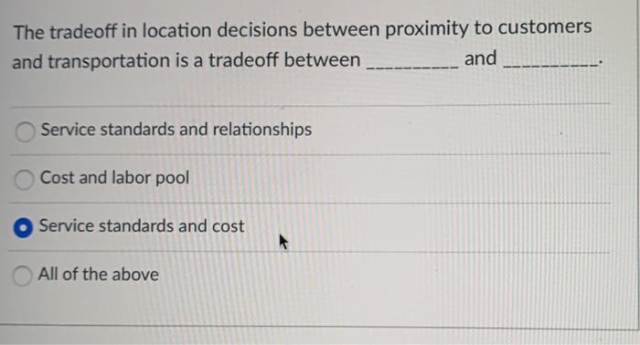 The tradeoff in location decisions between