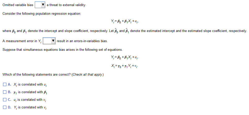 Omitted variable bias a threat to external