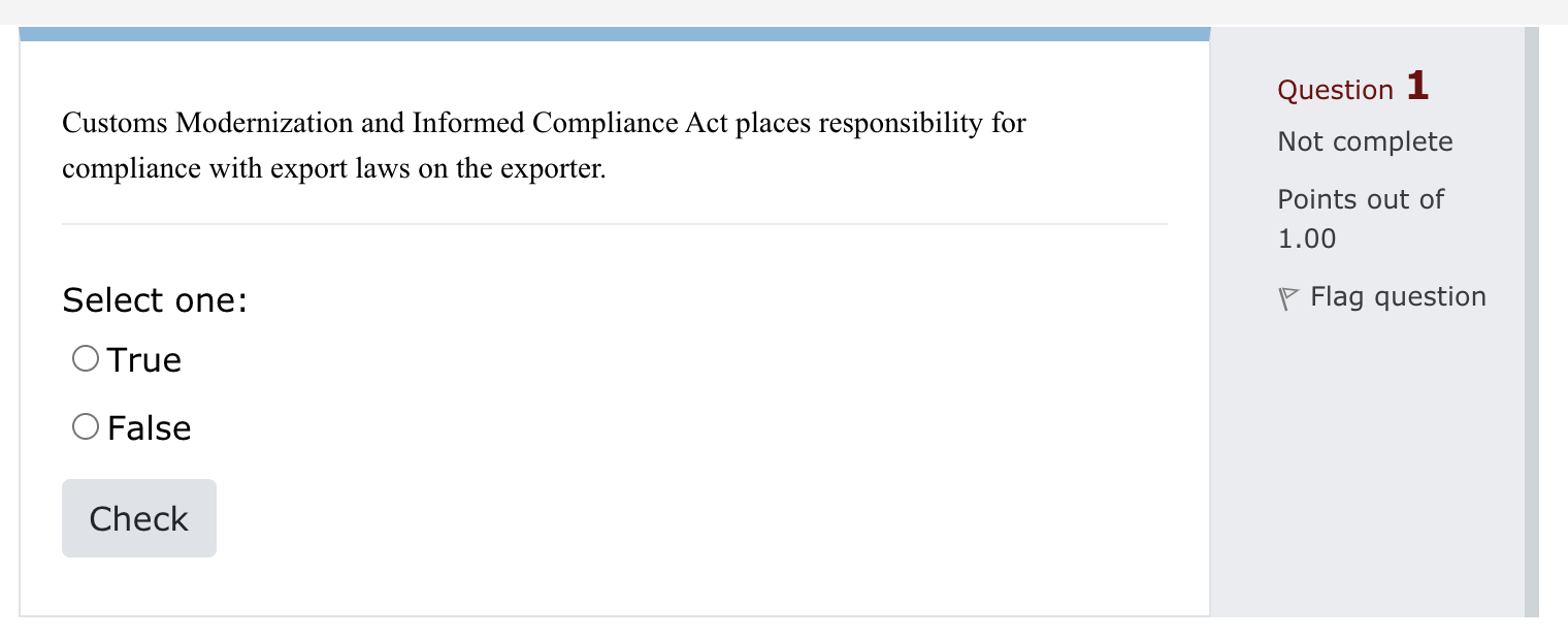 Question 1 Customs Modernization and Informed