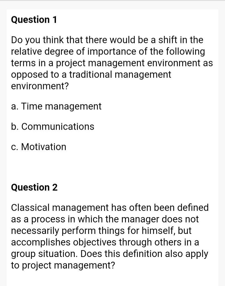 Question 1 Do you think that there would be a