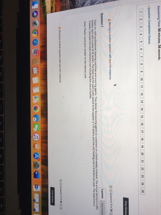 Remaining Time: 56 minutes, 56 seconds. Question