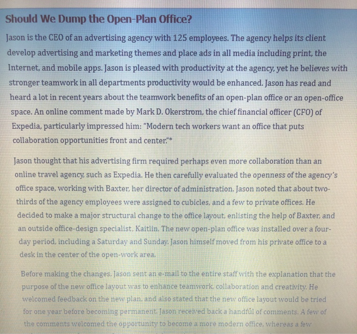 Should We Dump the Open-Plan Office? Jason is the