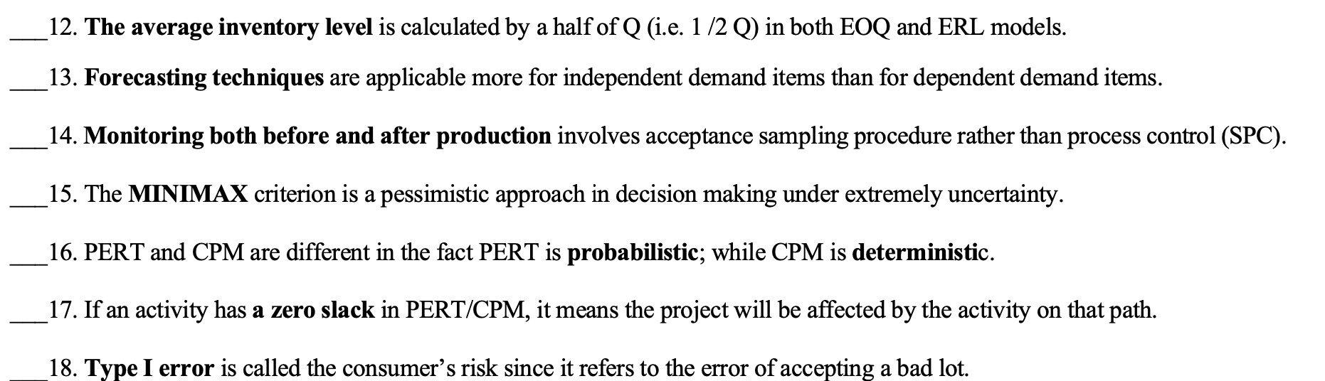 12. The average inventory level is calculated by
