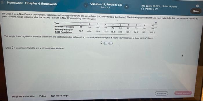 3 Homework: Chapter 4 Homework Question 11.