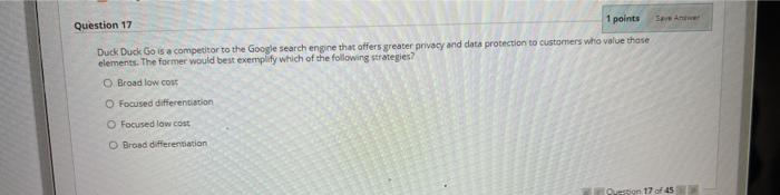 Question 16 1 points strategy aims at growing in