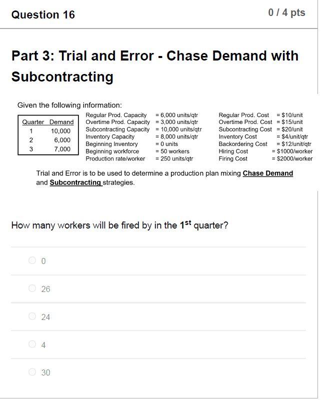 10) 11) 12) Question 16 01 4 pts Part 3: Trial