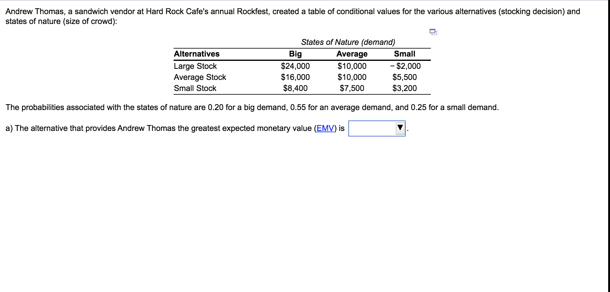 Andrew Thomas, a sandwich vendor at Hard Rock