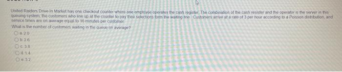 United Raiders Drive-In Market has one checkout