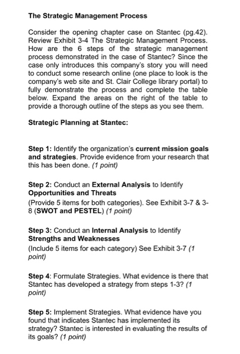 The Strategic Management Process Consider the