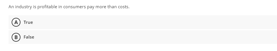 An industry is profitable in consumers pay more