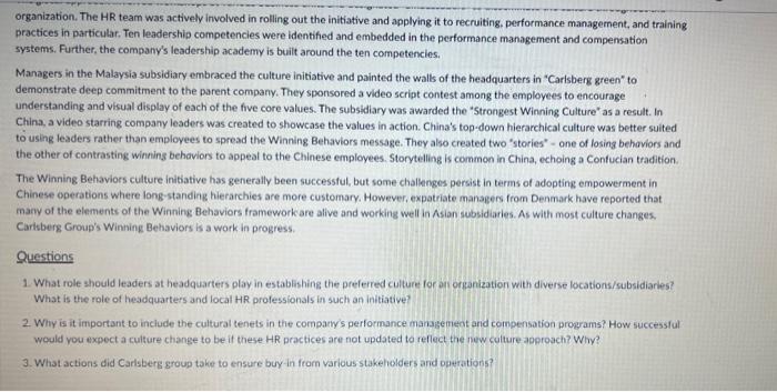 Case: Winning at Carlsberg Danish brewer