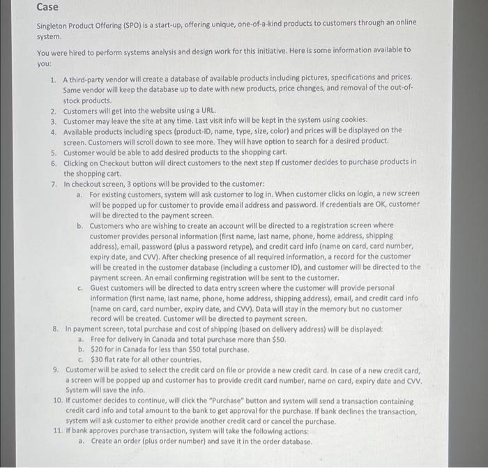 please read the question Case Singleton Product