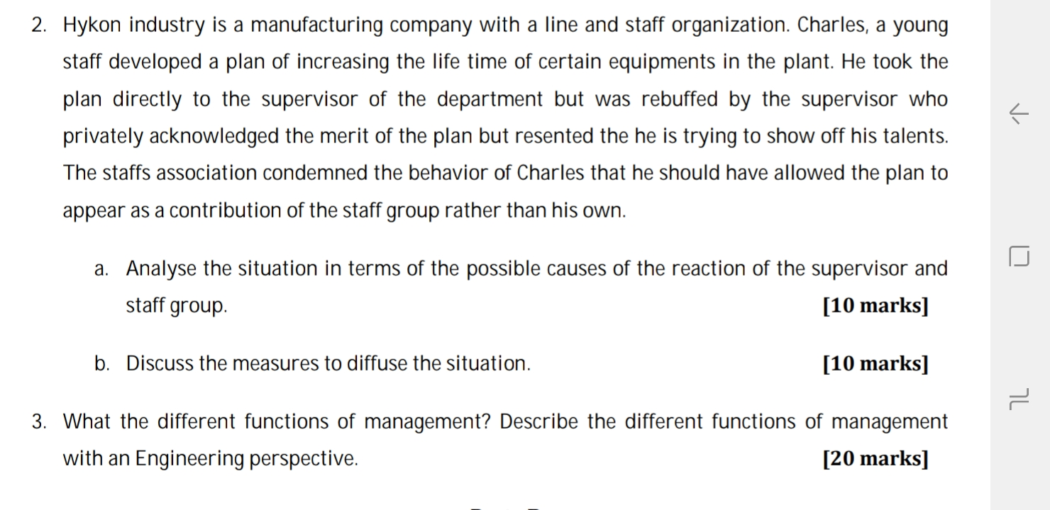 2. Hykon industry is a manufacturing company with