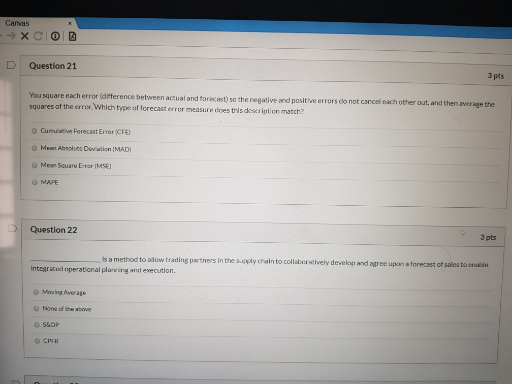 Canvas > x C O 2 D Question 21 3 pts You square