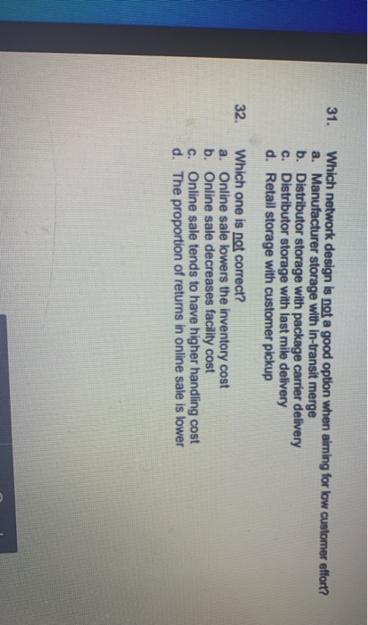 31. Which network design is not a good option