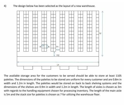 4) The design below has been selected as the