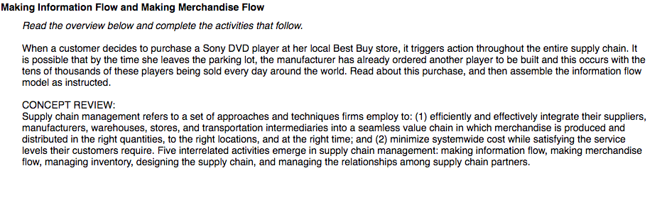 Making Information Flow and Making Merchandise