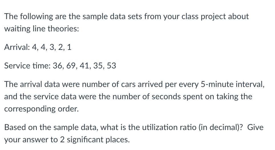 The following are the sample data sets from your