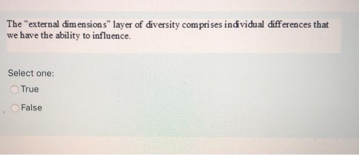 The "external dimensions" layer of diversity