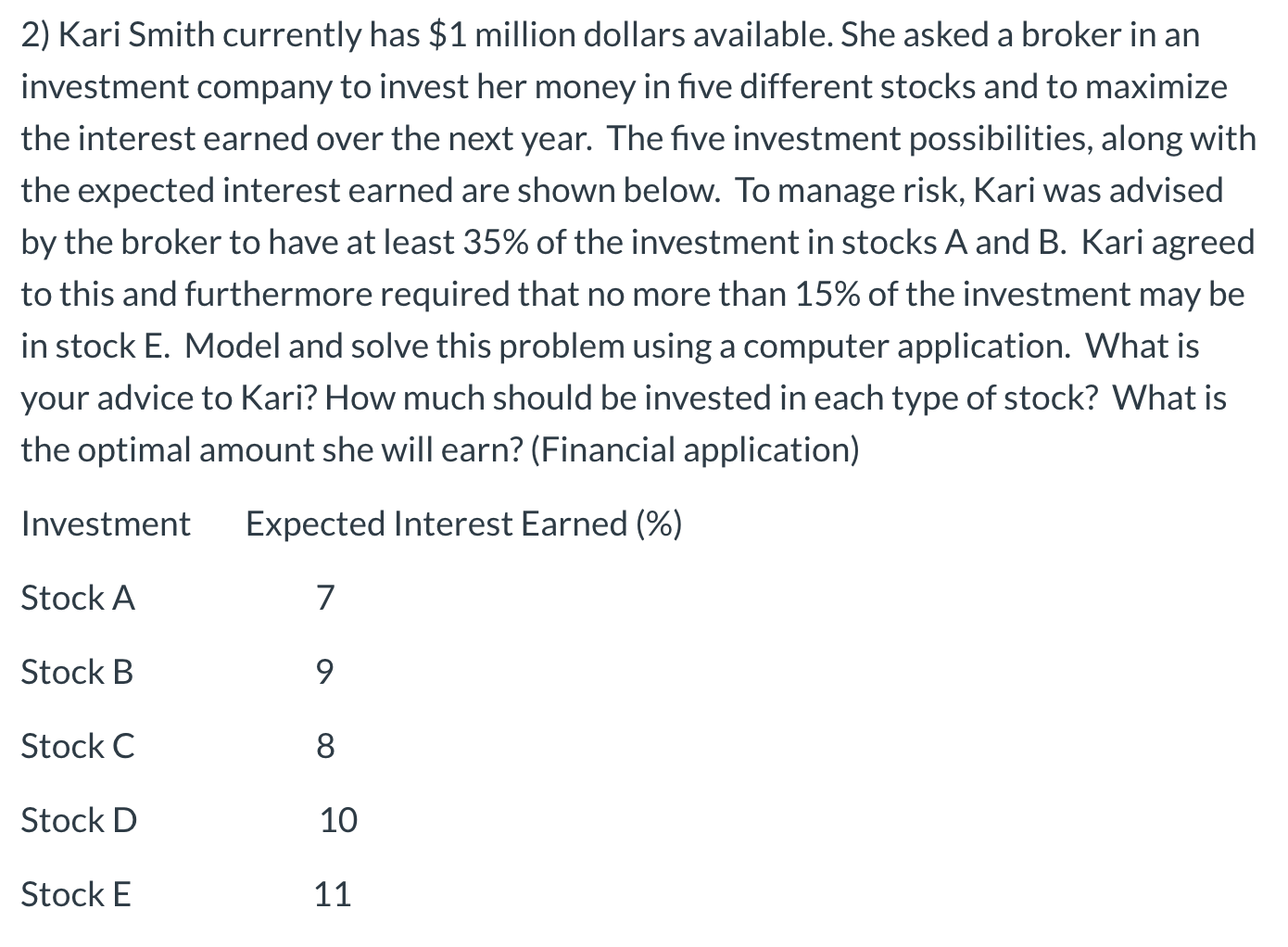 Please also provide the Excel