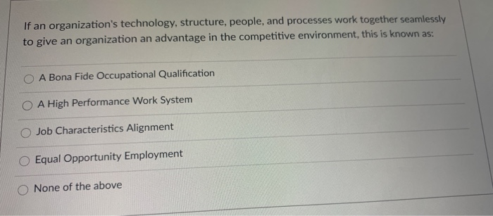 If an organization's technology, structure,