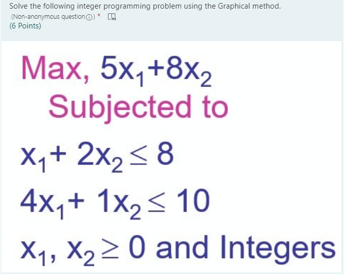 Solve the following integer programming problem