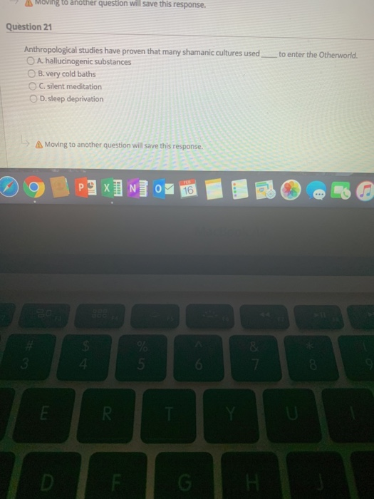 Moving to another question will save this