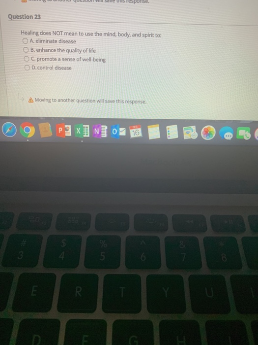 Moving to another question will save this