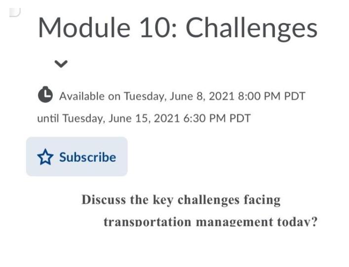 Module 10: Challenges Available on Tuesday, June