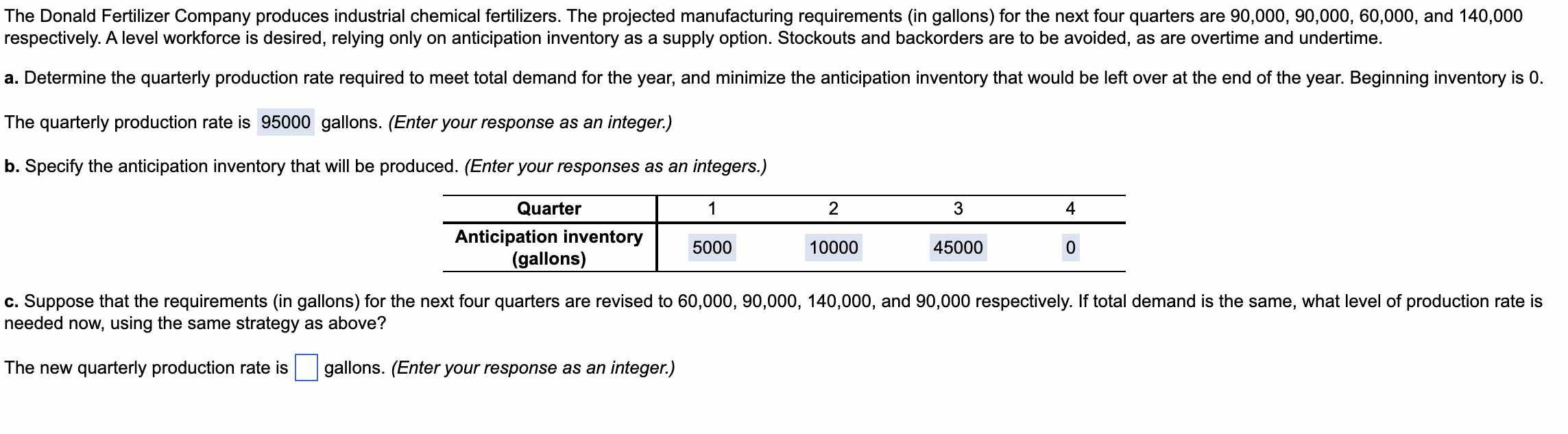 only need help with C, please explain how you got