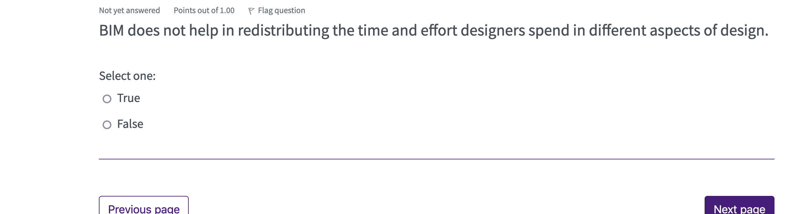Not yet answered Points out of 1.00 P Flag