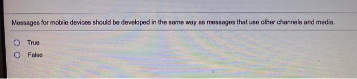 Messages for mobile devices should be developed