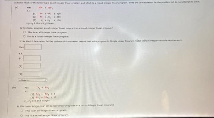 Indiente which of the following is an integer ter