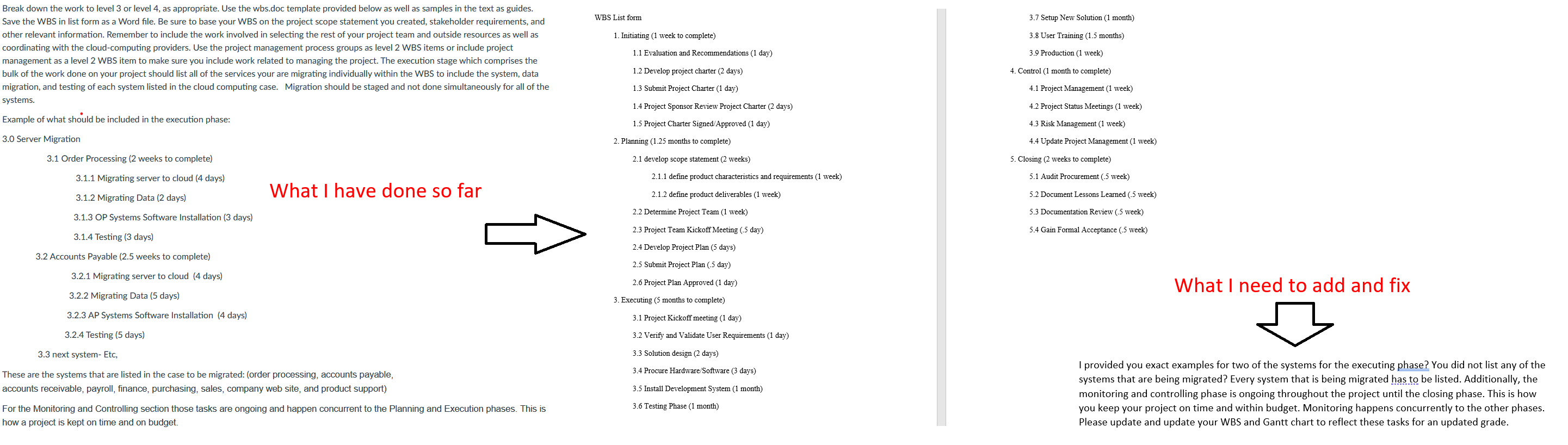 Break down the work to level 3 or level 4, as