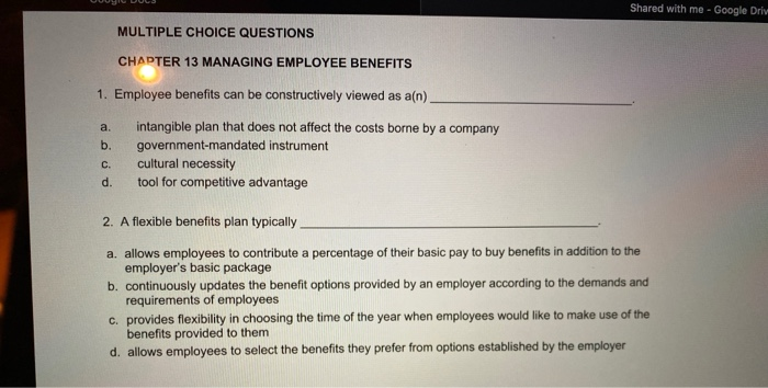 Shared with me - Google Driv MULTIPLE CHOICE