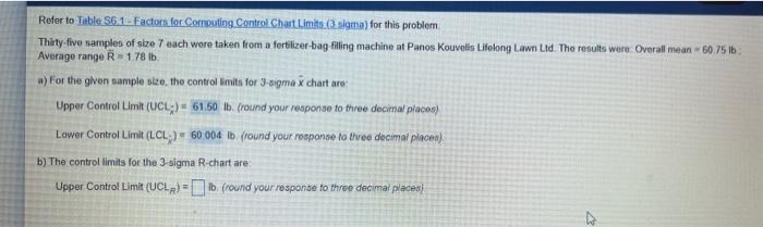 Refer to Table 56.1-Factors for Computing Control
