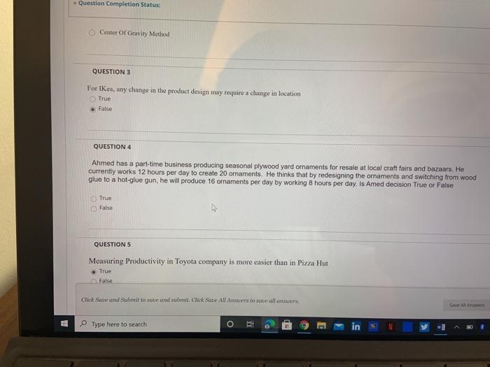 Question Completion Status: Center of Gravity