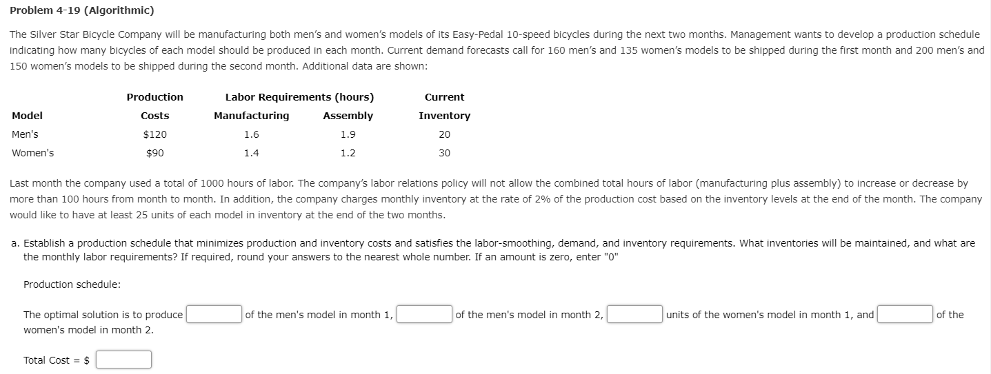 PLEASE SHOW YOUR SOLUTION. Problem 4-19