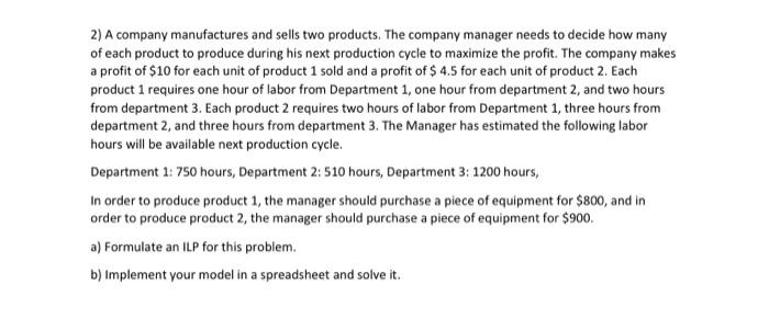 please, solve using excel and show the formulas
