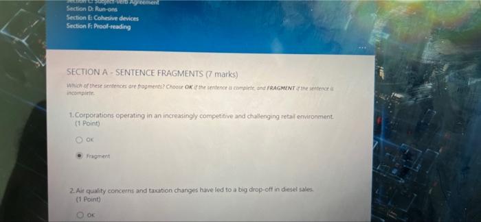 Worcement Section D: Run-ons Section Cohesive