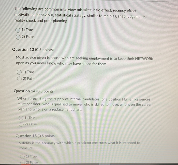 The following are common interview mistakes; halo