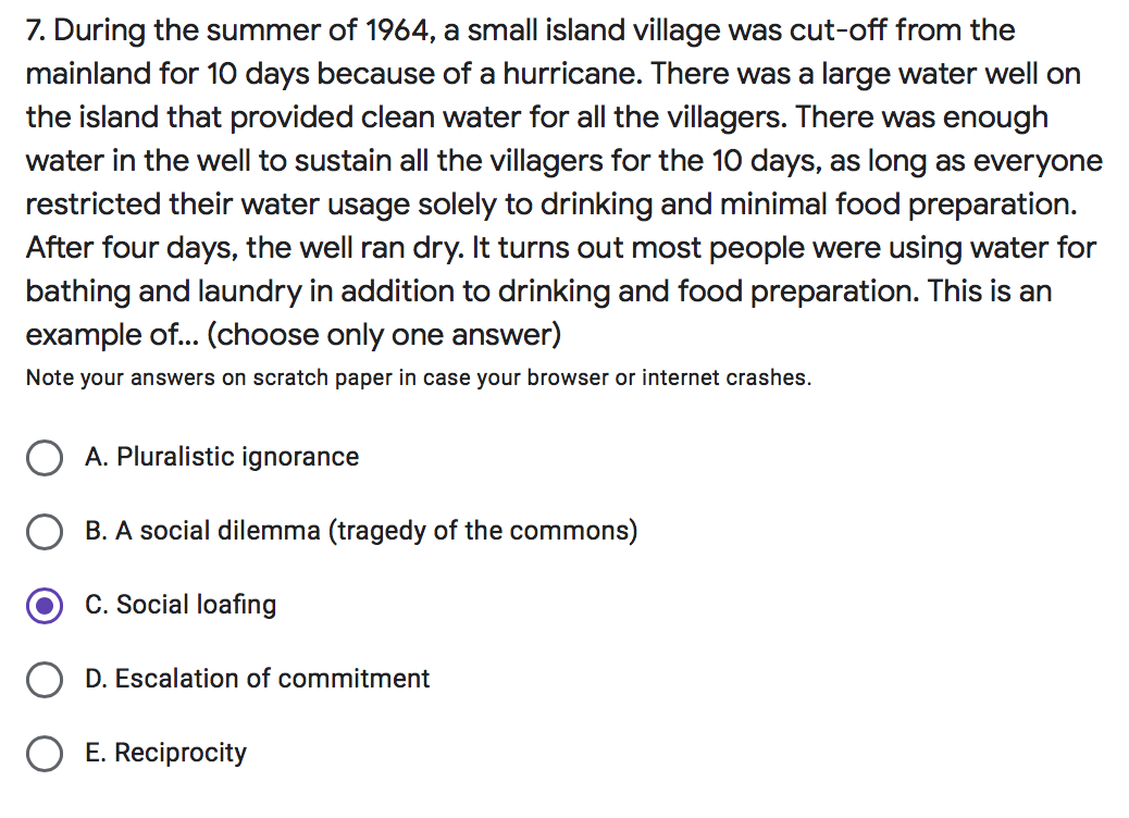 7. During the summer of 1964, a small island