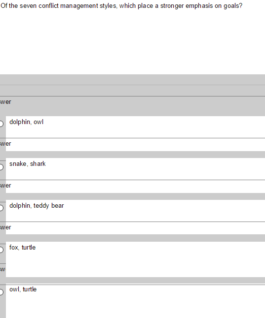 Of the seven conflict management styles, which