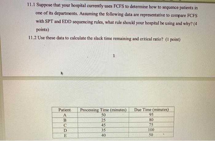please solve only question 11.1 11.1 Suppose that