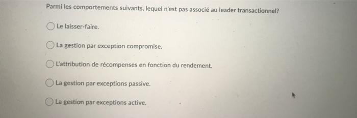 Parmi les comportements suivants, lequel n'est