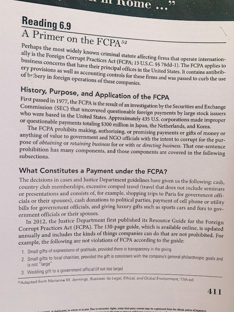 Read Case 6.9 and answer the questions below in